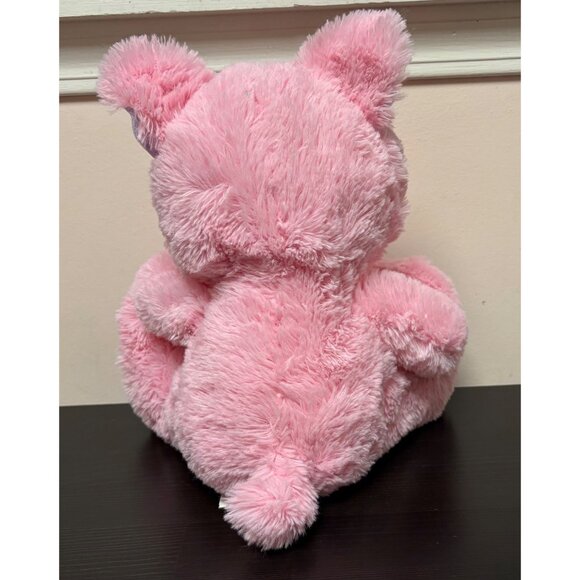 Pink Purple Plush Pig Stuffed Animal Kellytoy - 12" Seated 2017 With Pink Bow - Picture 4 of 8